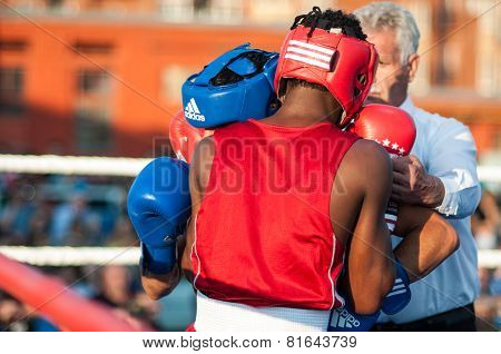 A Boxing Match Between Alayn Limonta (havana, Cuba) And Mamedov Gabil (orenburg, Russia)