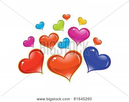 Abstract Artistic Shiny Colorful Heart Background