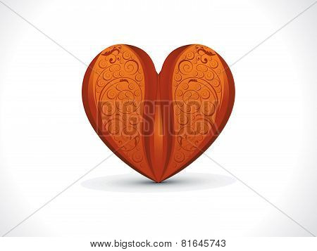 Abstract Artistic Detailed Wood Floral Heart Background