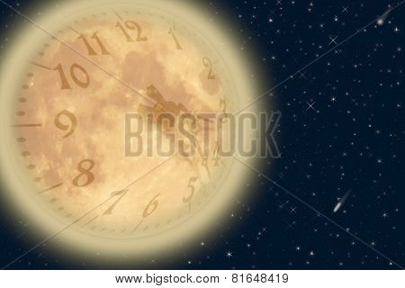 Moon with clock dial