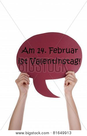 Red Speech Balloon With German Valentinstag Means Valentines Day