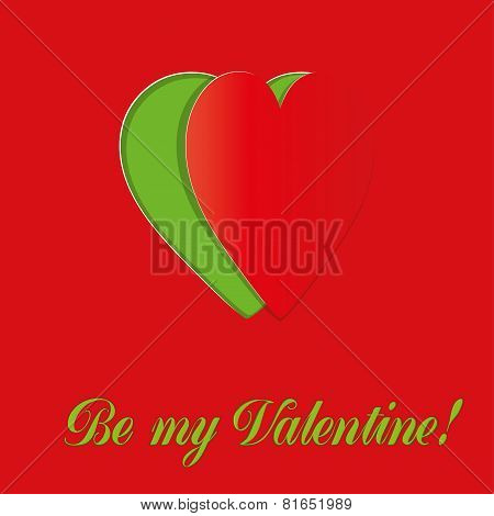 Valentine card with clipped heart