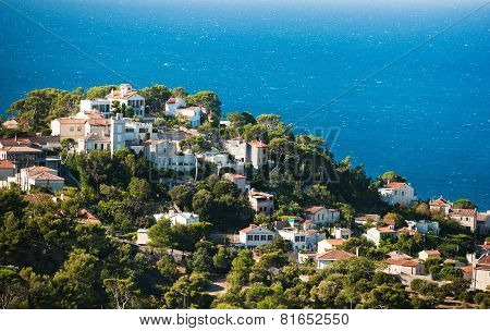 Areal view on Marseille from mountain, France