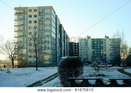 Vilnius City Pasilaiciai District At Winter Time