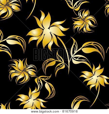Seamless Floral Pattern Background - Illustration