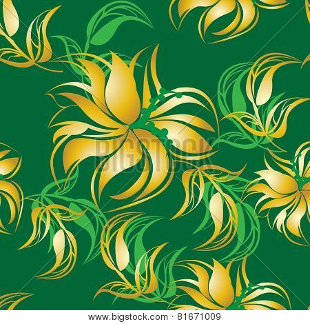 Seamless Floral Pattern Background - Illustration