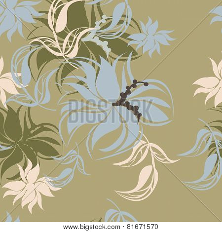 Seamless Floral Pattern Background - Illustration