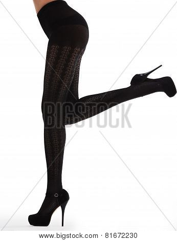 Girl In Black Pantyhose