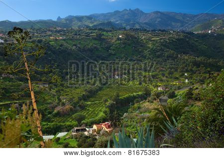 Inland Gran Canaria, View Towards Central Mountains
