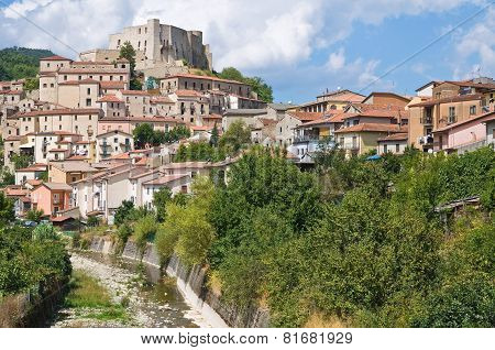 Panoramic view of Brienza. Basilicata. Southern Italy.
