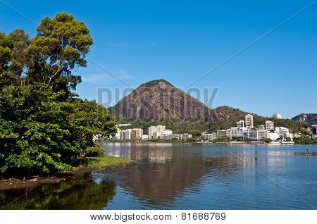 Rio de Janeiro Mountains Around Lagoon
