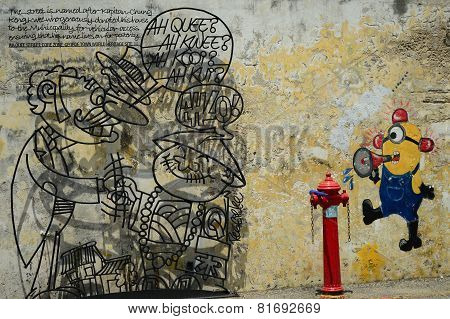 Welded sculptures on the wall