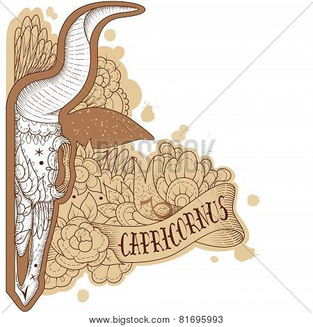 Engraving capricornus