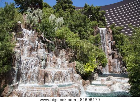 Waterfall at The Wynn Hotel and Casino in Las Vegas.