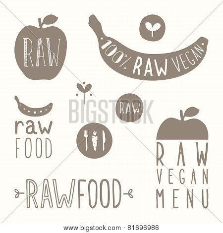 Raw vegan labels.