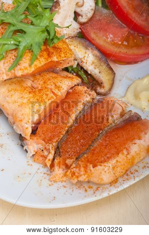 Grilled Samon Filet With Vegetables Salad