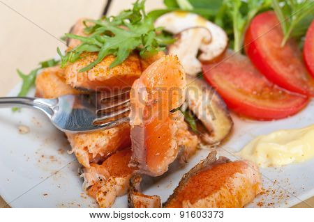 Grilled Samon Filet With Vegetables Salad