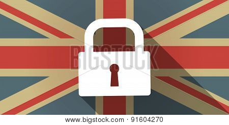 Uk Flag Icon With A Lock Pad