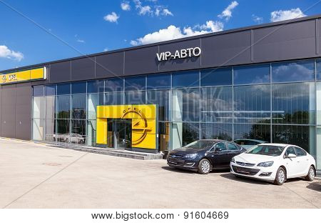 Office Of Official Dealer Opel. Opel Is A German Automobile Manufacturer.