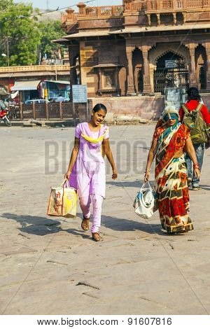 People Hurry At The Sadar Market At The Clocktower