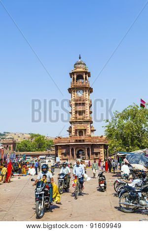 People Hurry At The Sadar Market At The Clocktower