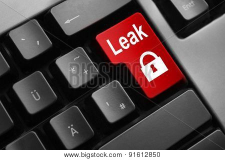 Grey Keyboard Red Enter Button Lock Symbol Leak