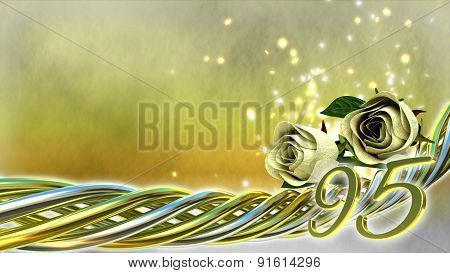 birthday concept with roses and sparks