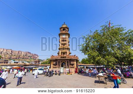 People Hurry At The Sadar Market At The Clocktower