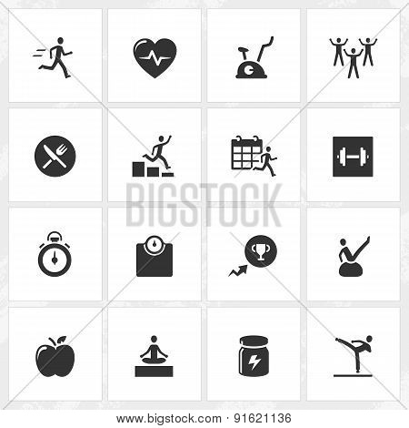 Fitness And Health Icons