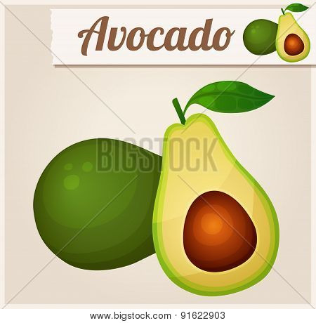 Avocado. Detailed Vector Icon