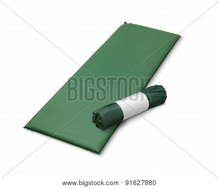 Light Self-inflating Travel Sleep Matras Isolated On White