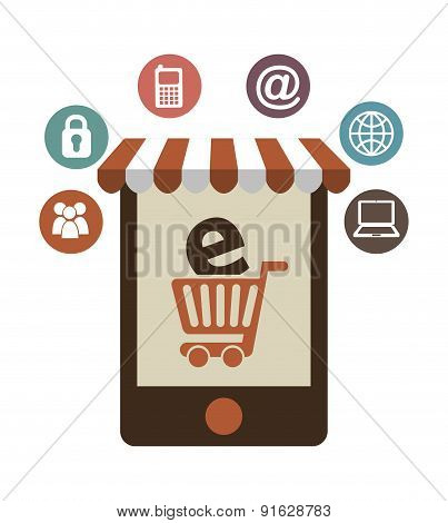 E-commerce design over white background vector illustration