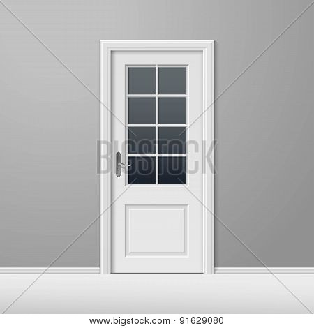 Vector White Closed Door with Frame