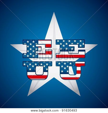 USA design over blue background vector illustration