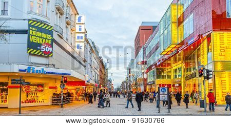 People Shop In The Main Pedestrian Area
