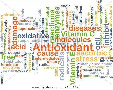 Background concept wordcloud illustration of antioxidant