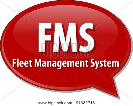 word speech bubble illustration of business acronym term FMS Fleet Management System