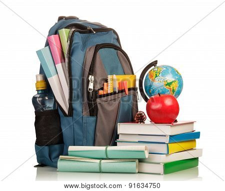 Blue school backpack