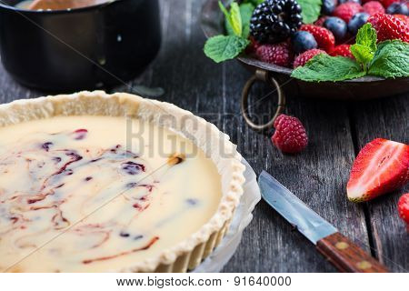 Homemade Tart With Fresh Berries Summer Fruit