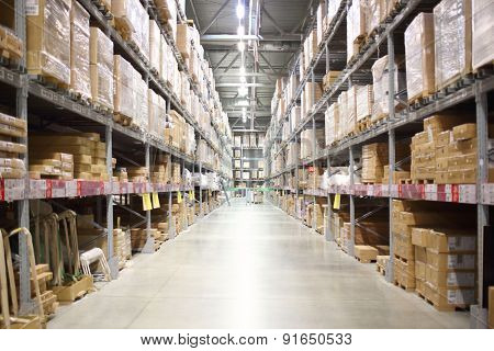 MOSCOW - MAY 21, 2014: Place the products in the self-service stock in shopping center Ikea in Moscow