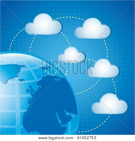 Cloud design over  cblue background vector illustration