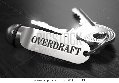 Overdraft Concept. Keys with Keyring.
