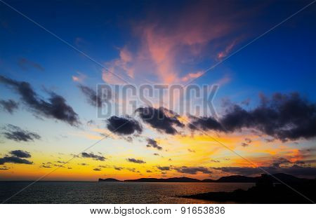 Capo Caccia Under A Colorful Sky