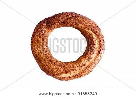 Turkish Simit Isolated On White