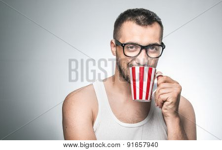Man With Cup Coffee