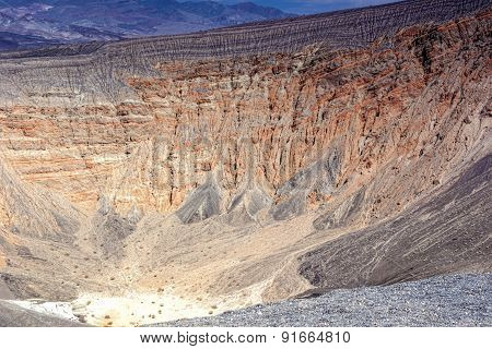 Geological Formations In Ubehebe Volcano In Death Valley National Park. The Largest And Youngest Vol