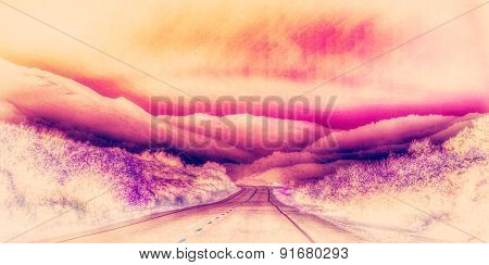 colorful road with the view