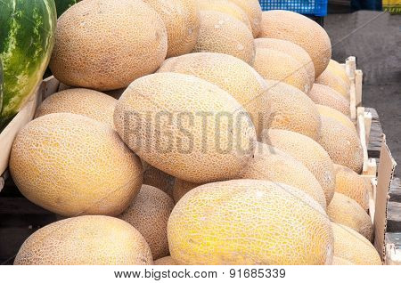 Melon Sold At The Bazaar