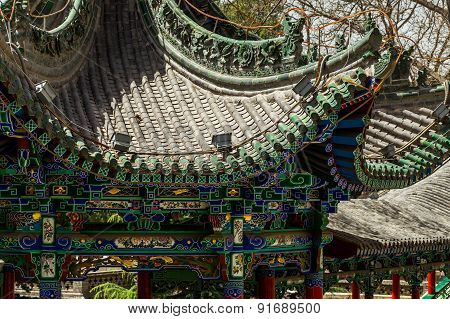 Chinese roof ornament art.