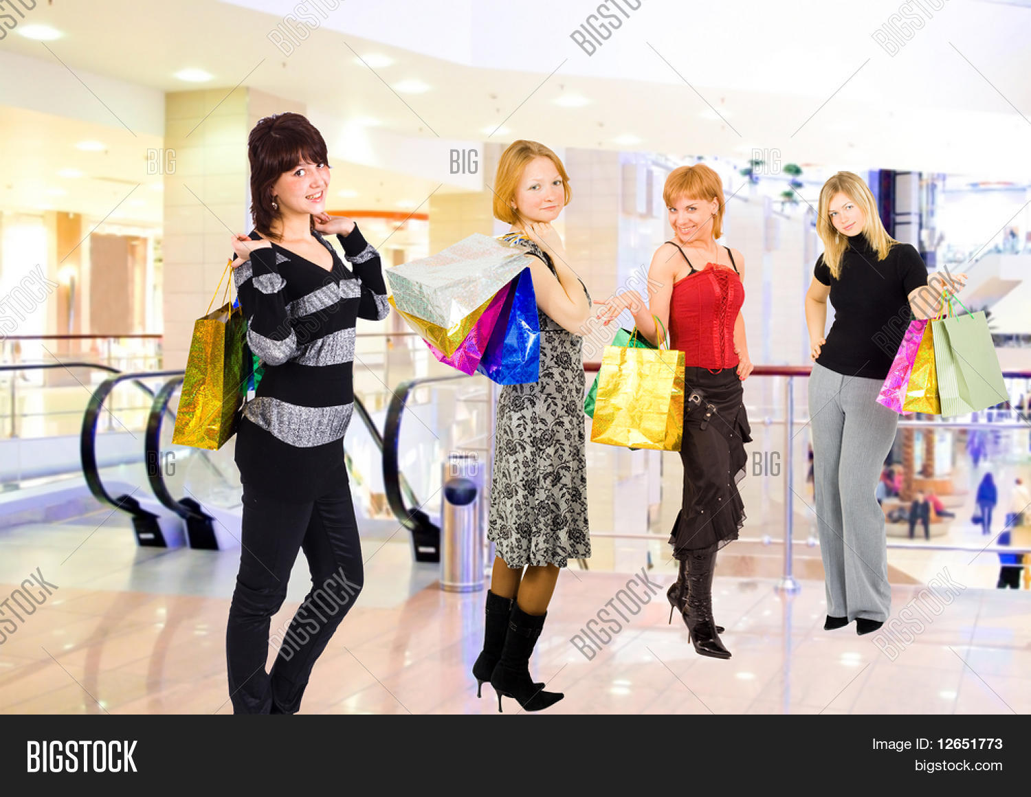 Group Girls Mall Image & Photo (Free Trial) Bigstock